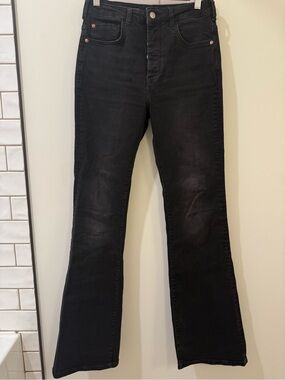 Free People Black Women's High-Rise Flare Jeans